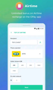 Opay App 50% Airtime Discount Activation process