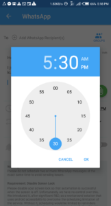 How To Schedule A Message On Whatsapp time set-up 