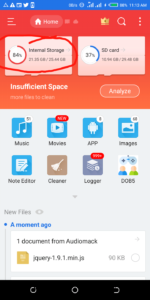 Es file explorer use to extract music from Audiomack