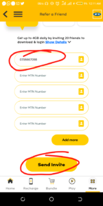 Mtn free data invite of 200mb