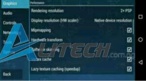 Emulator settings 