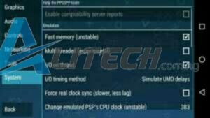 Ppsspp emulator settings 2