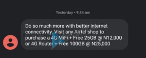 Airtel free data from Airtel mifi