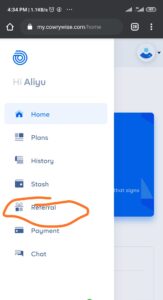 Cowrywise referral page