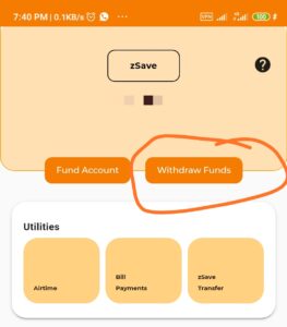 Ziing withdraw process