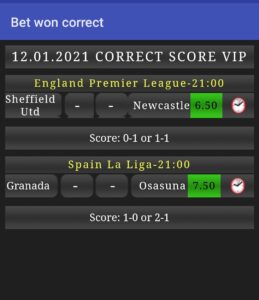 Bet Won Correct Score App  Bet Won Betting Tips
