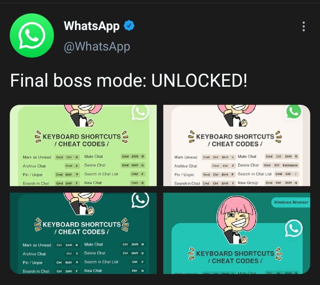 WhatsApp cheat codes