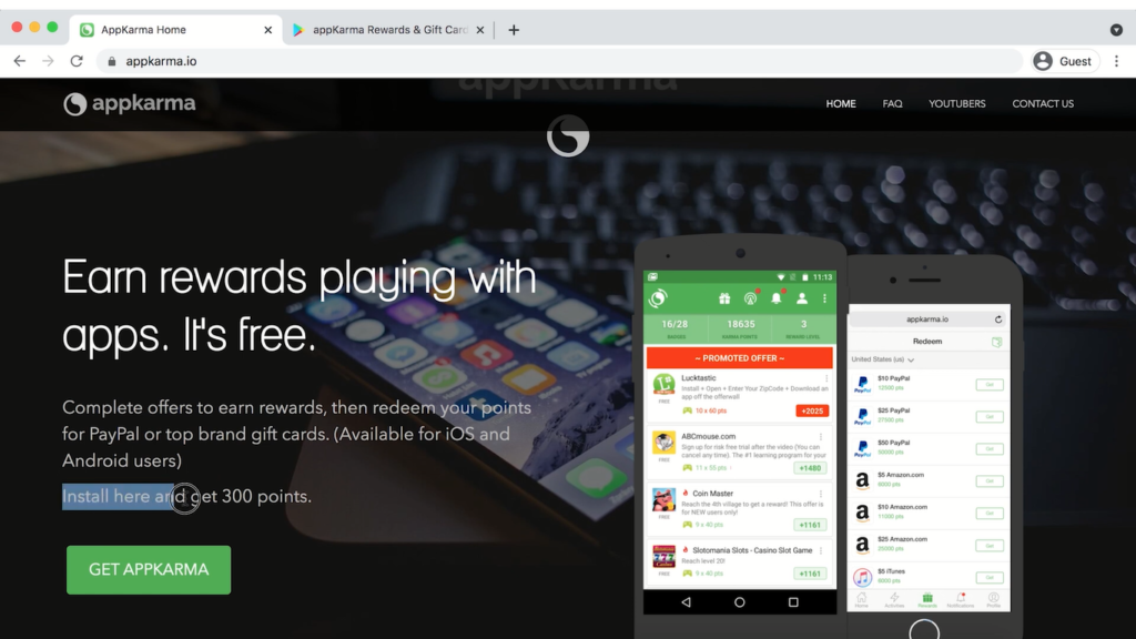 Earn online on Appkarma