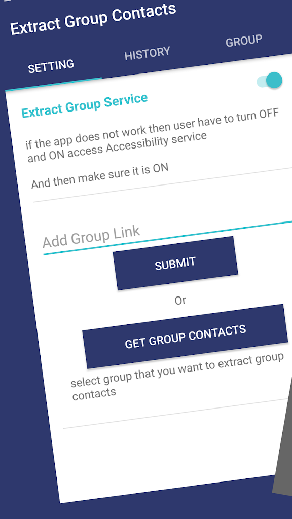 Group contact extract