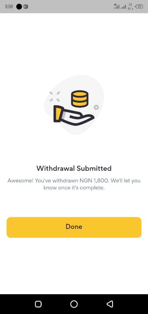 Yellowcard withdrawal process