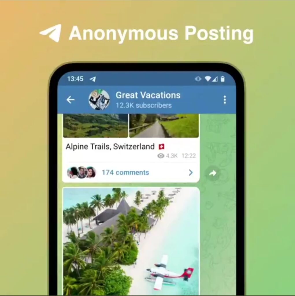 Telegram new feature sending anonymous text