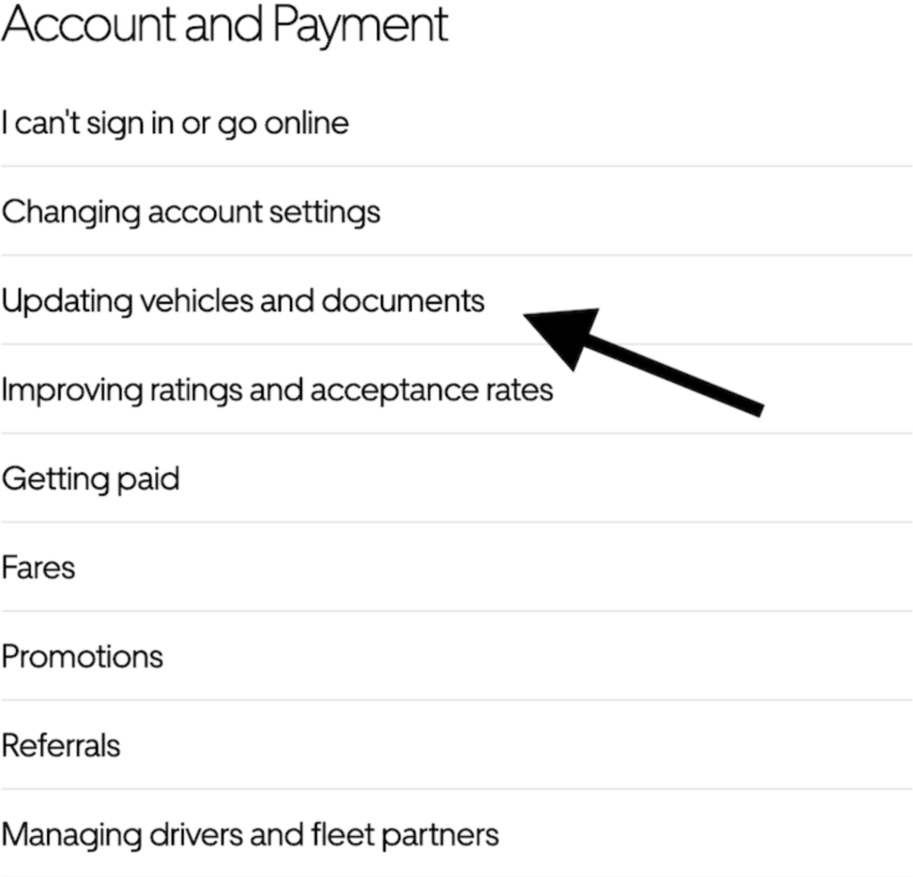 remove vehicle uber