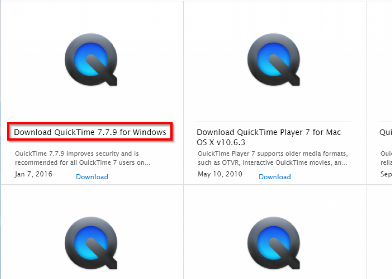 QuickTime on Windows 11