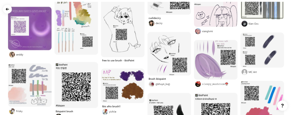 Ibis paint x brushes QR code ideas