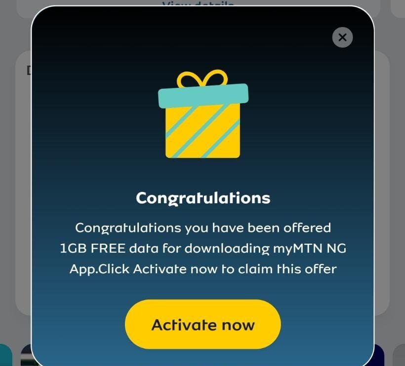 Mtn 1GB Free Data On MyMtn App