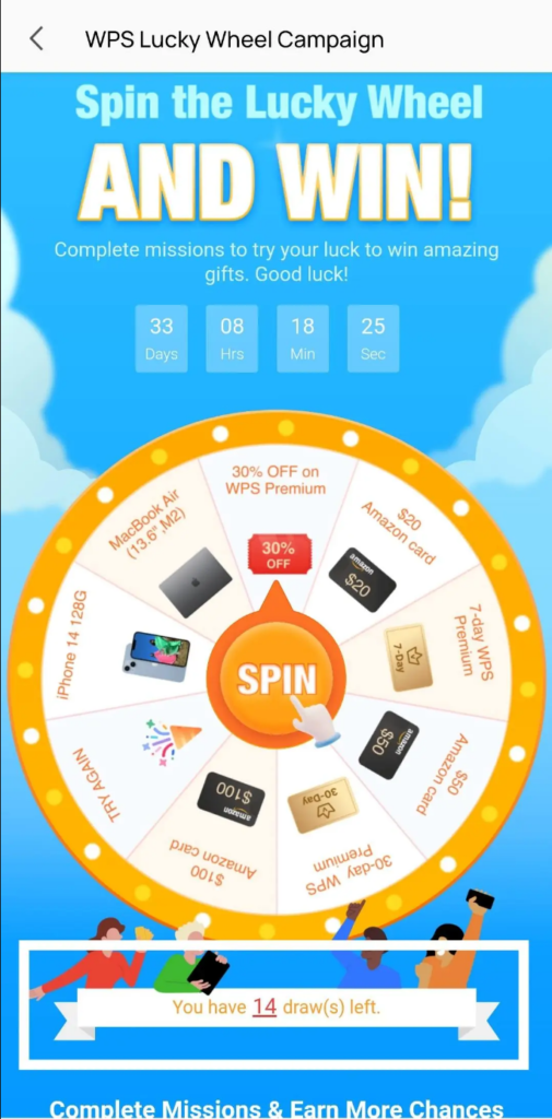 WPS lucky Wheel Campaign