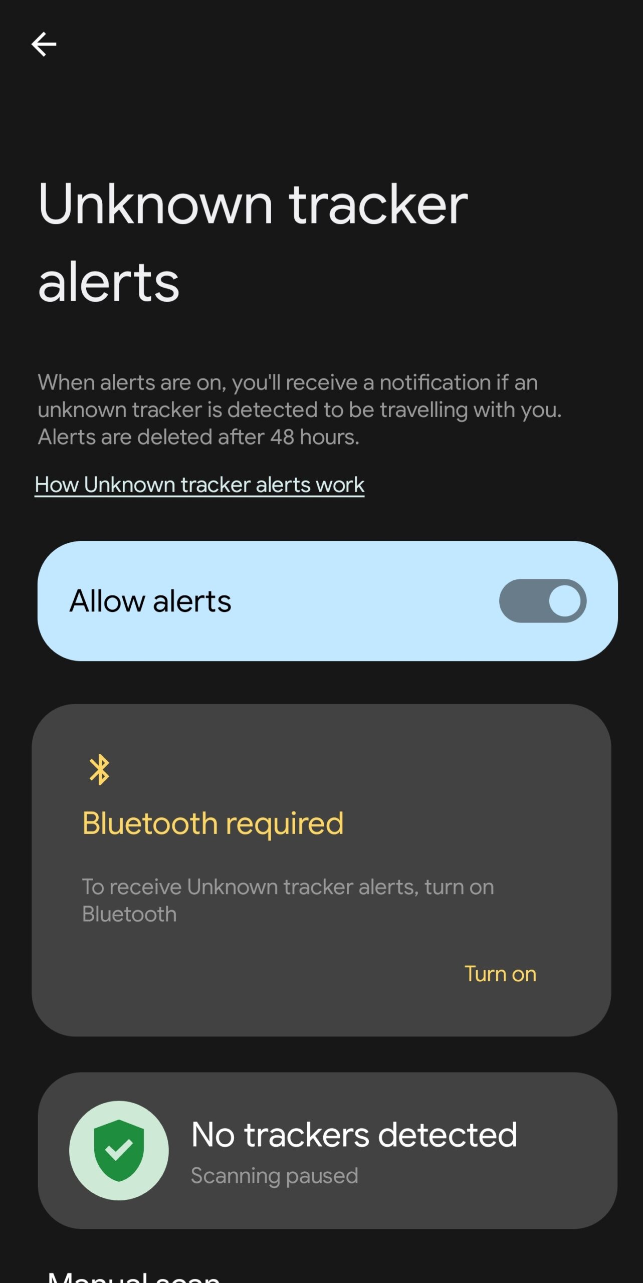 Unknown Tracker Alert