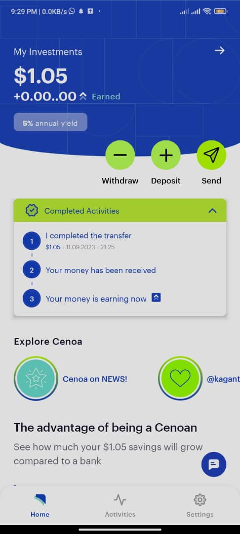 Cenoa App Withdrawal