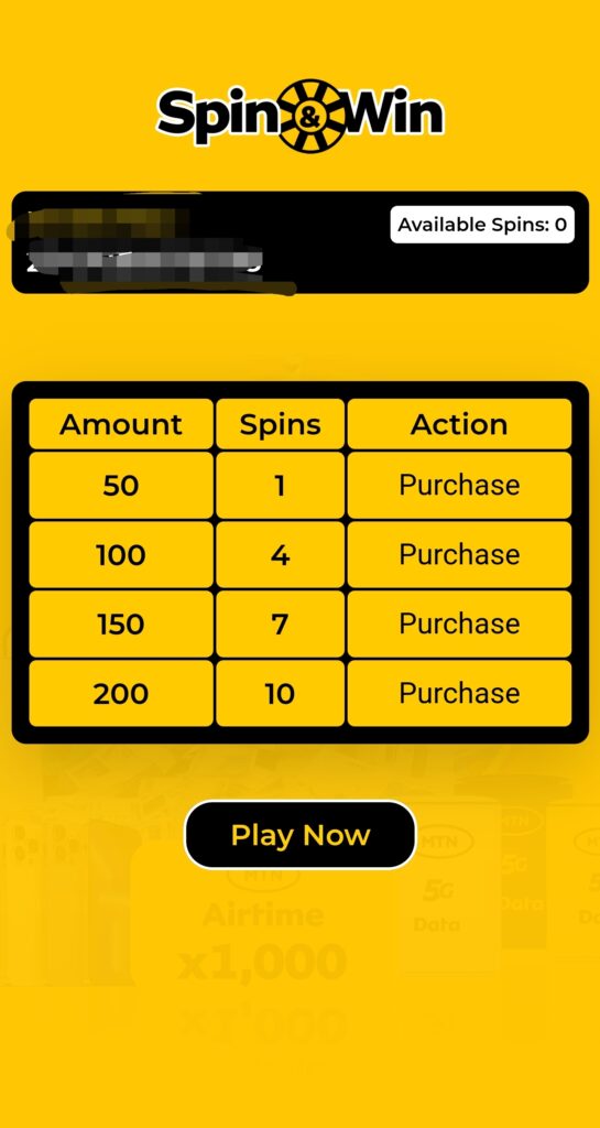 Mtn Y'ello Spin And Win 2024 Spin Price Tag