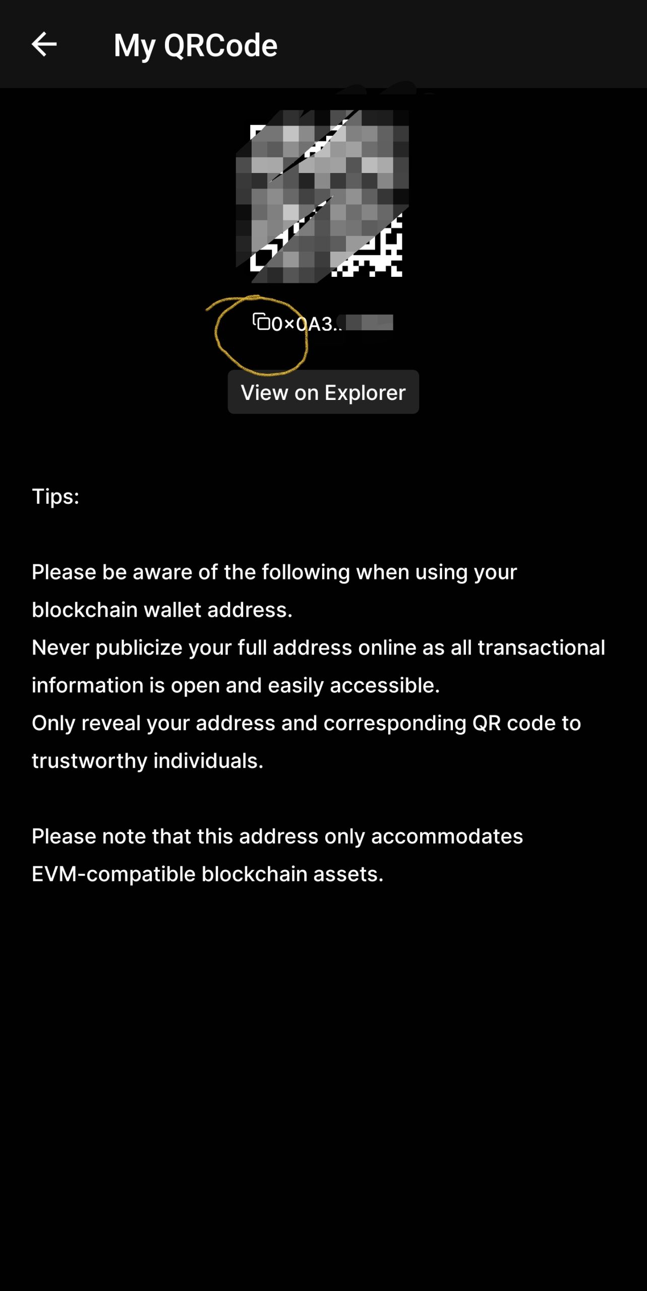 Copy Wallet Address