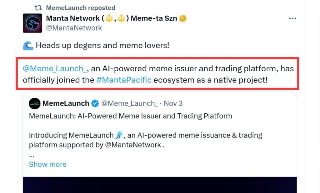 Manta Network Official Statement On Memelaunch Airdrop